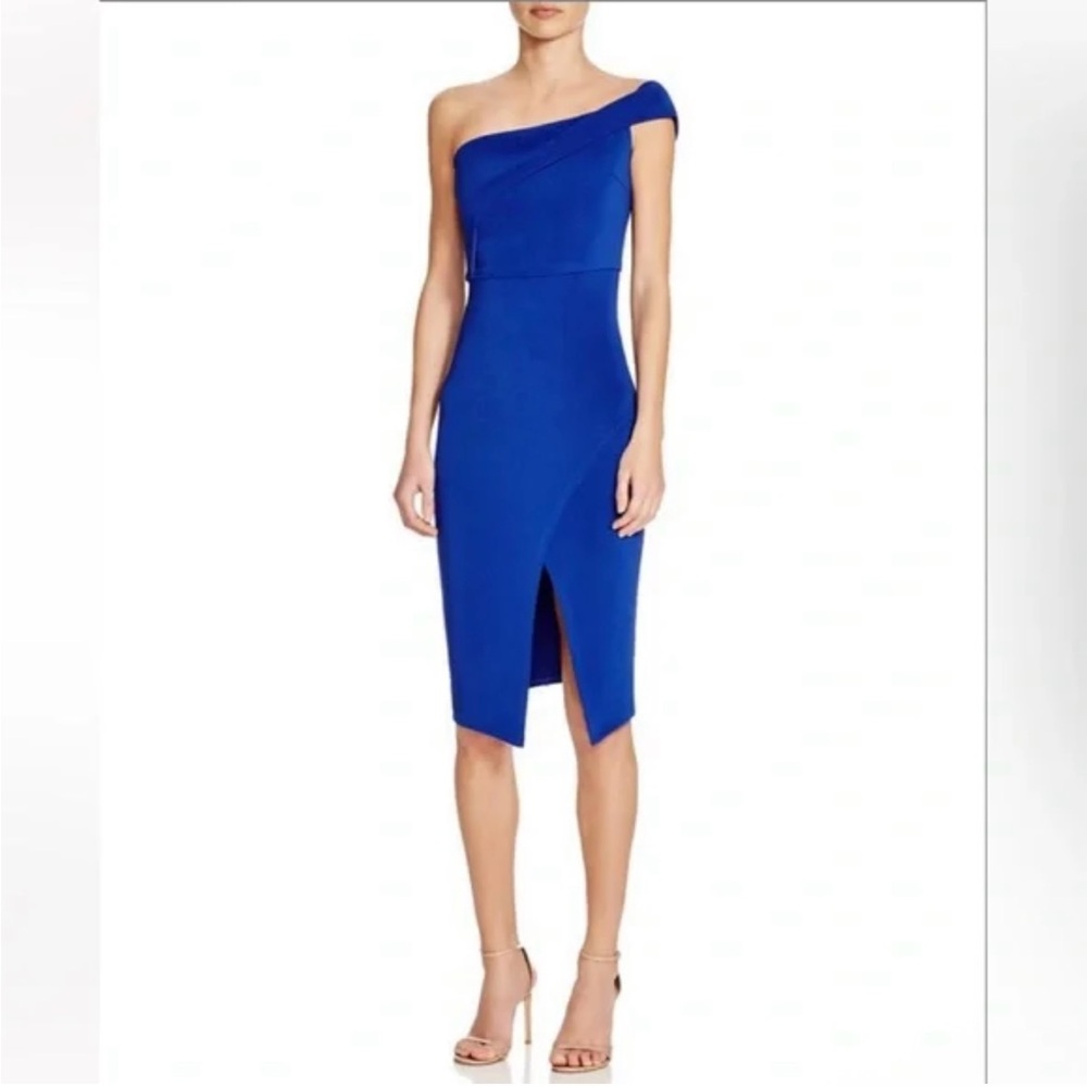 Mustard Seed Blue Asymmetrical One Shoulder Cocktail Dress
